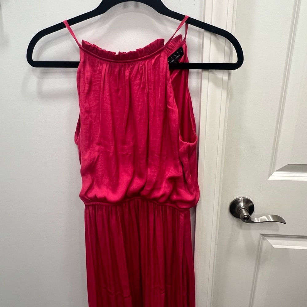 Francesca magenta mini halter dress